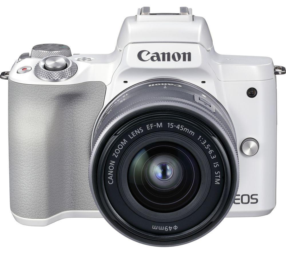 CANON EOS M50 Mark II Mirrorless Camera with EF-M 15-45 mm f/3.5-6.3 IS STM Lens - White