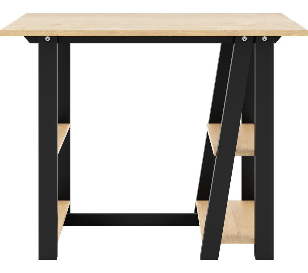 ALPHASON Penzance AW3140 Desk - Black & Oak image number 2 of 5