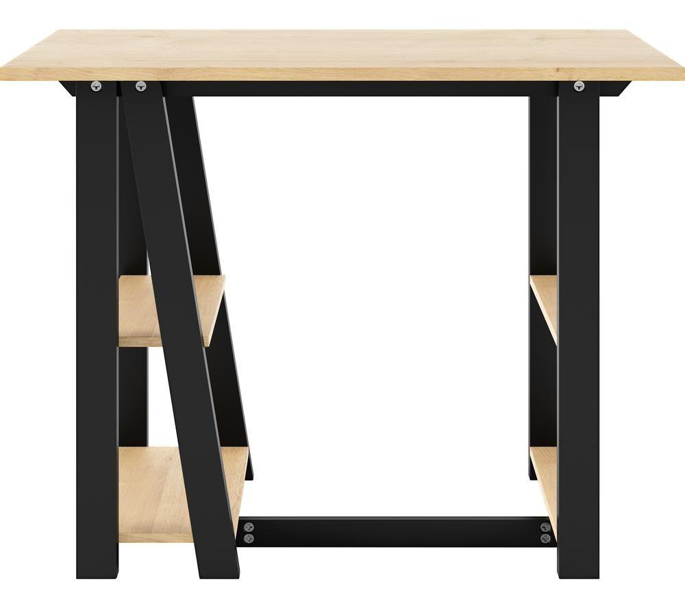 ALPHASON Penzance AW3140 Desk - Black & Oak image number 3 of 5