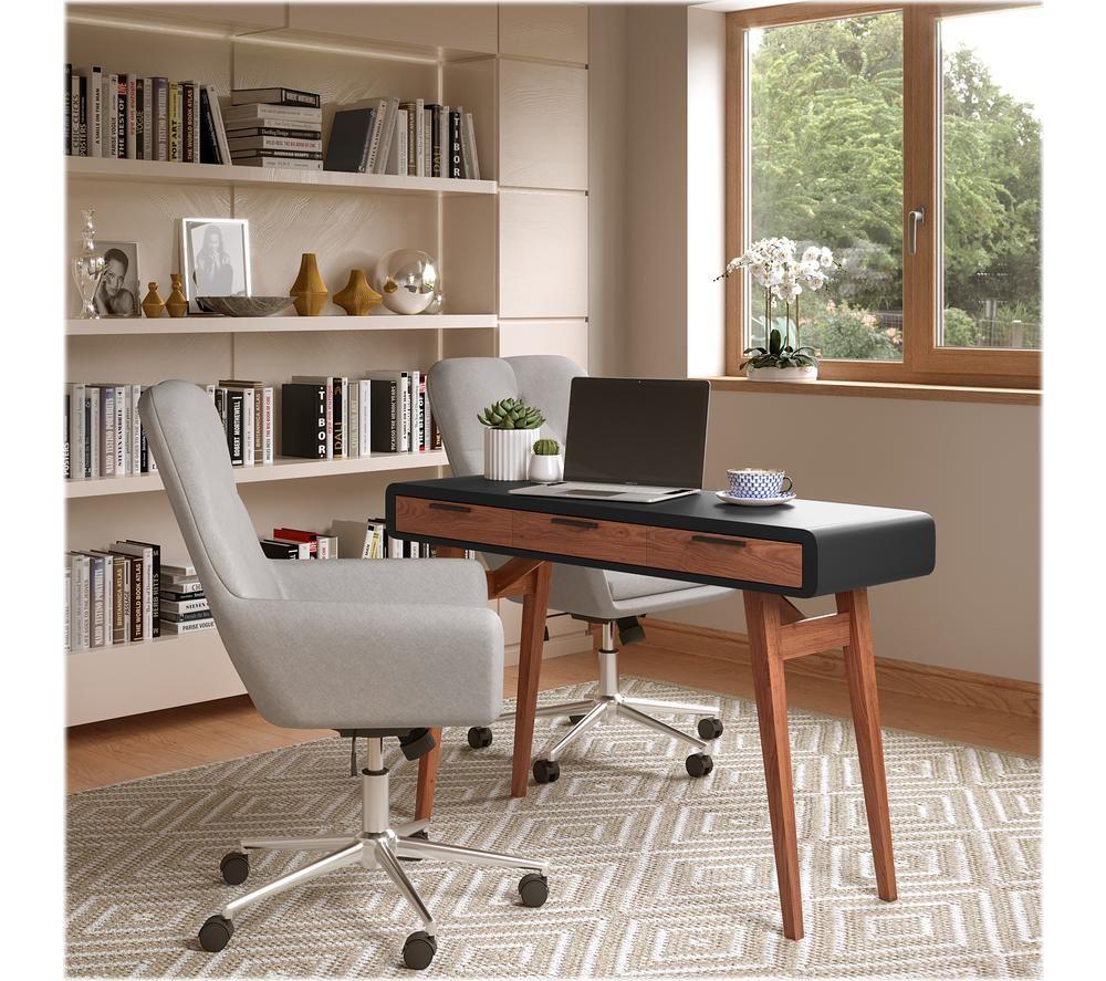 ALPHASON Pevensey AW3150 Desk - Black & Oak image number 2 of 5