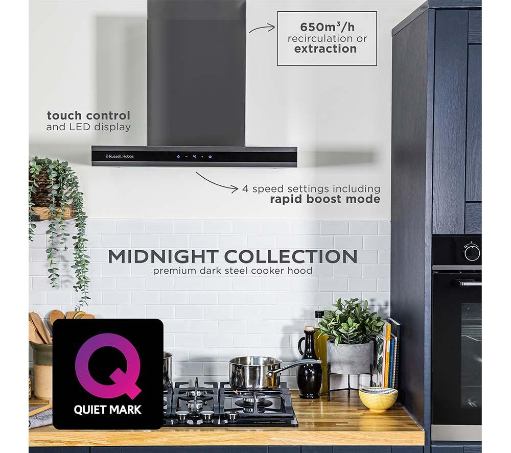 RUSSELL HOBBS RHGCH603DS Midnight Collection Chimney Cooker Hood - Dark Steel image number 17 of 17