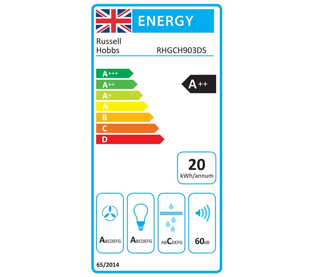 RUSSELL HOBBS RHGCH903DS Midnight Collection Chimney Cooker Hood - Dark Steel image number 10 of 10
