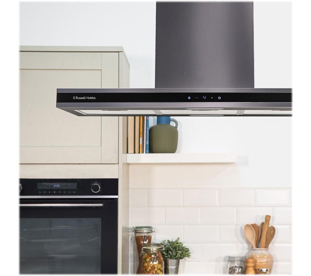 RUSSELL HOBBS RHICH904DB Midnight Collection Island Cooker Hood - Dark Steel image number 3 of 7