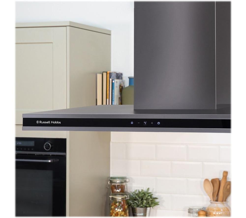 RUSSELL HOBBS RHICH904DB Midnight Collection Island Cooker Hood - Dark Steel image number 4 of 7