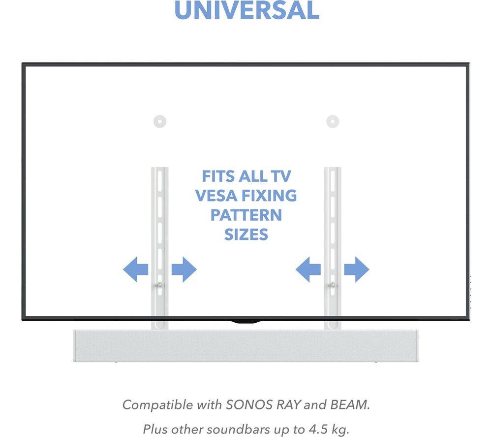AVF YAK90W Sound Bar Bracket - White image number 2 of 6