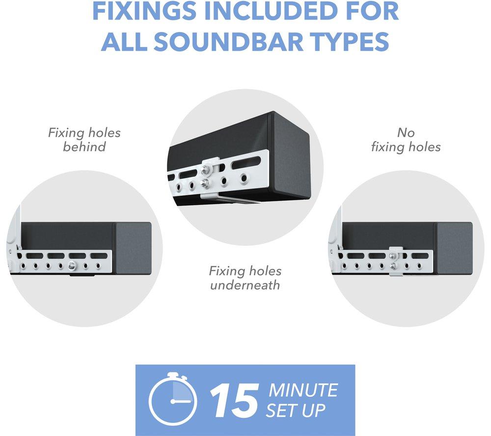 AVF YAK90W Sound Bar Bracket - White image number 4 of 6