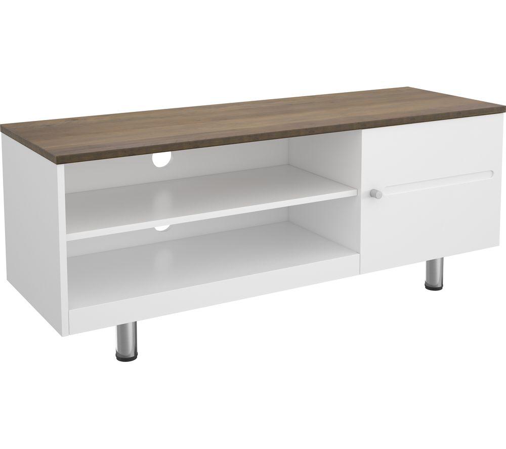 Avf Whitesands Fs1200wssw 1200 Mm Tv Stand For Up To 60" Tvs - White & Rustic Wood, White