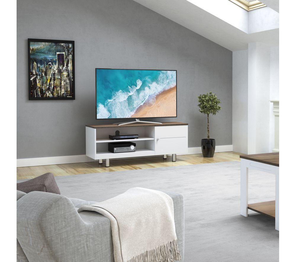 AVF Whitesands FS1200WSSW 1200 mm TV Stand for up to 60" TVs - White & Rustic Wood image number 4 of 7