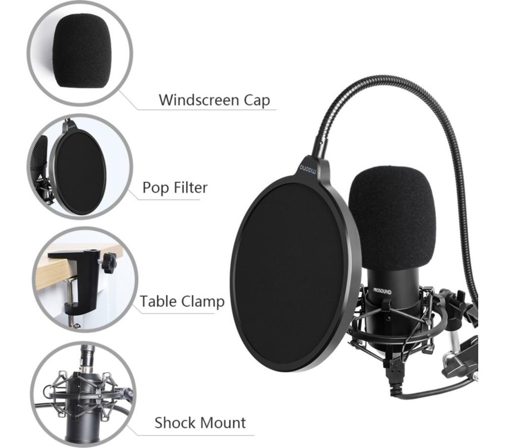 PROSOUND PROS-04AUA Microphone & Boom Arm - Black image number 2 of 11