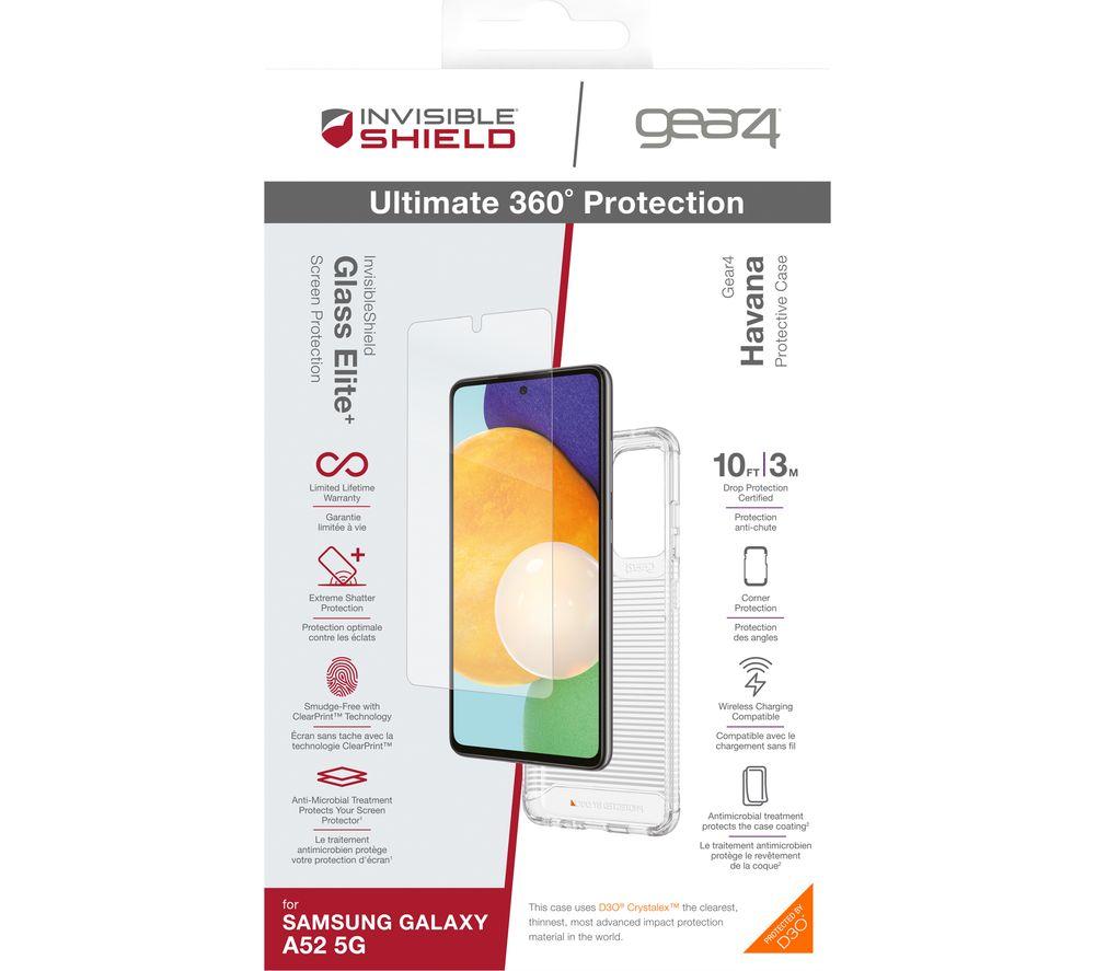 GEAR4 Havana Galaxy A52 5G Case & InvisibleShield Screen Protector Bundle - Clear image number 3 of 3