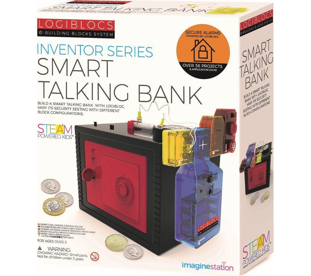 LOGIBLOCS Smart Talking Bank Kit, Black,Red,Blue