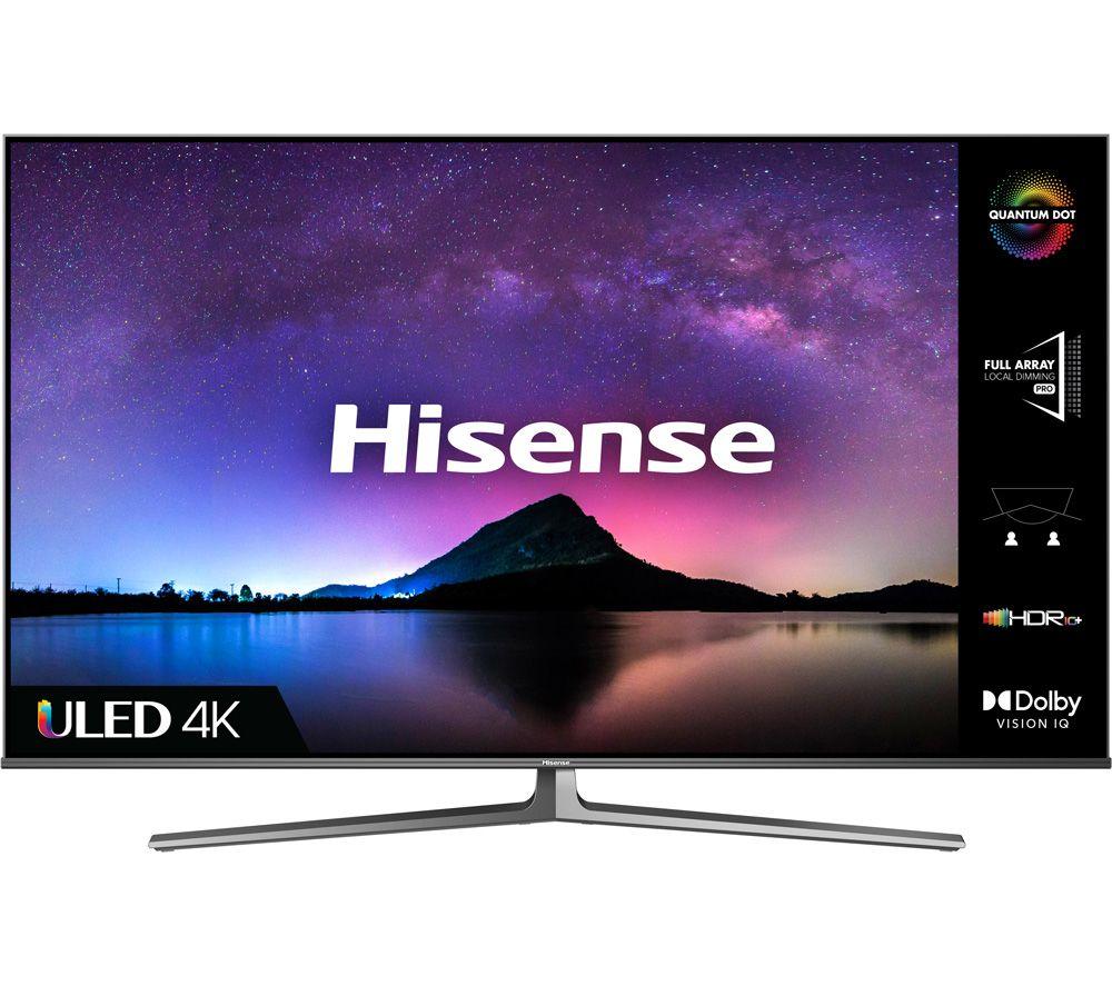 55 HISENSE 55U8GQTUK  Smart 4K Ultra HD HDR QLED TV with Alexa & Google Assistant