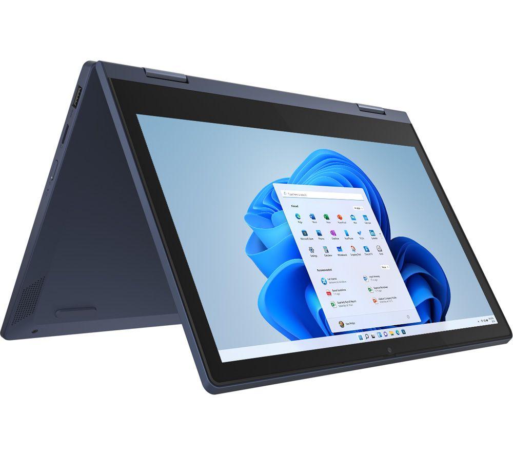 Image of LENOVO IdeaPad Flex 3i 11.6" 2 in 1 Laptop - Intel®Celeron, 64 GB eMMC, Blue, Silver/Grey