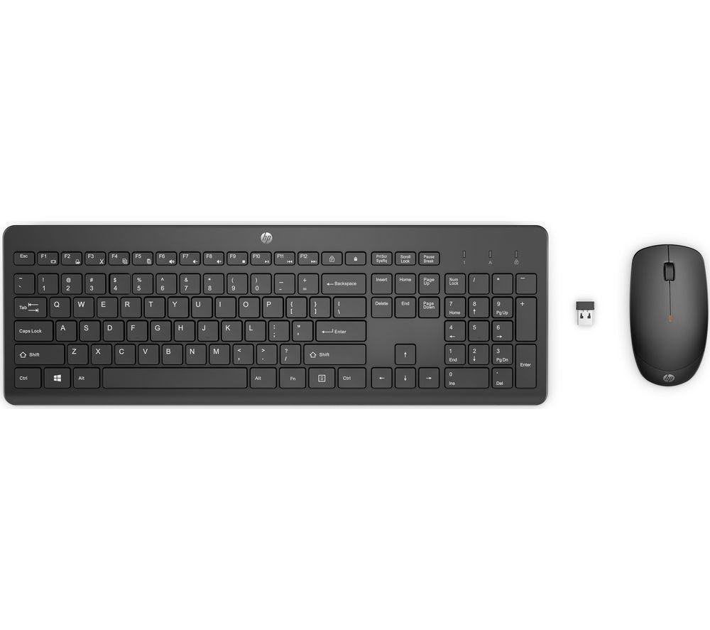 HP 230 Wireless Keyboard and Mouse Combo Set, 2.4 GHz Wireless USB-A Nano Receiver, Up to 1600 dpi, Up to 16 Months Battery Life - Black