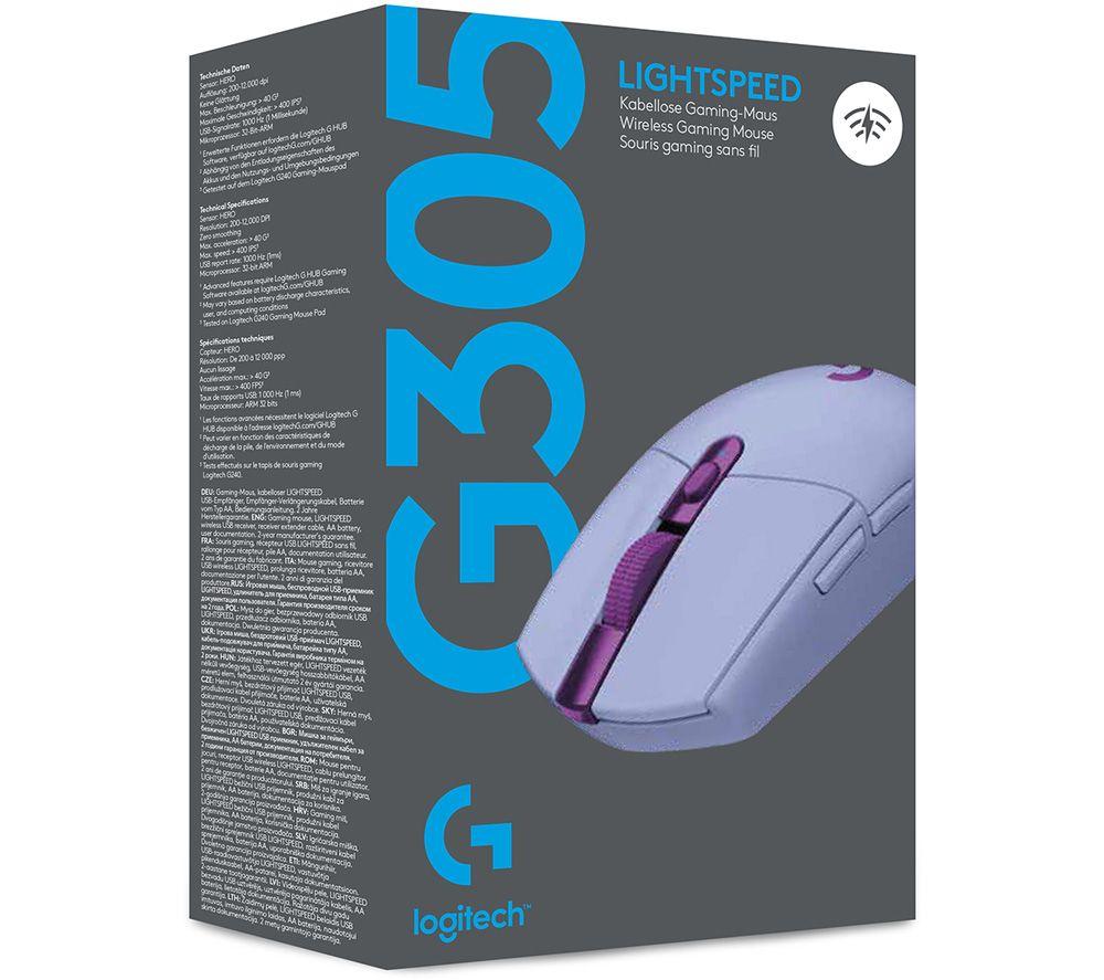 LOGITECH G305 Lightspeed Wireless Optical Gaming Mouse - Lilac image number 10 of 10