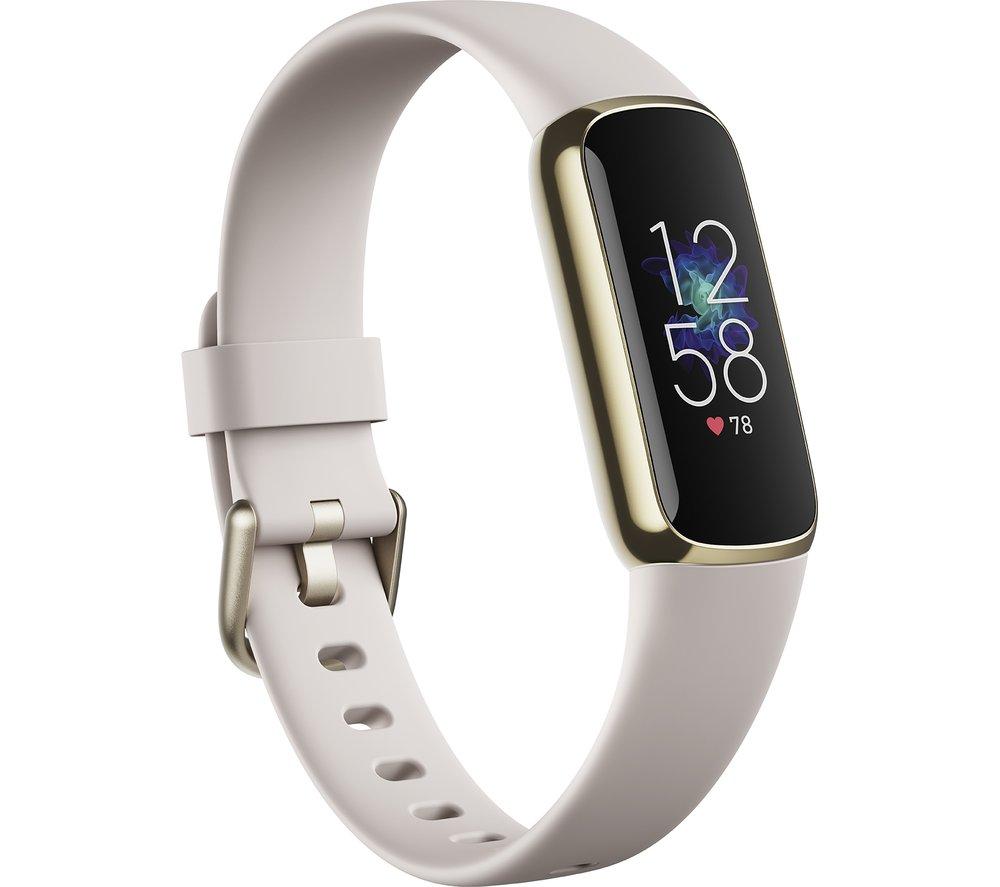 FITBIT Luxe Fitness Tracker - Lunar White & Soft Gold, Universal