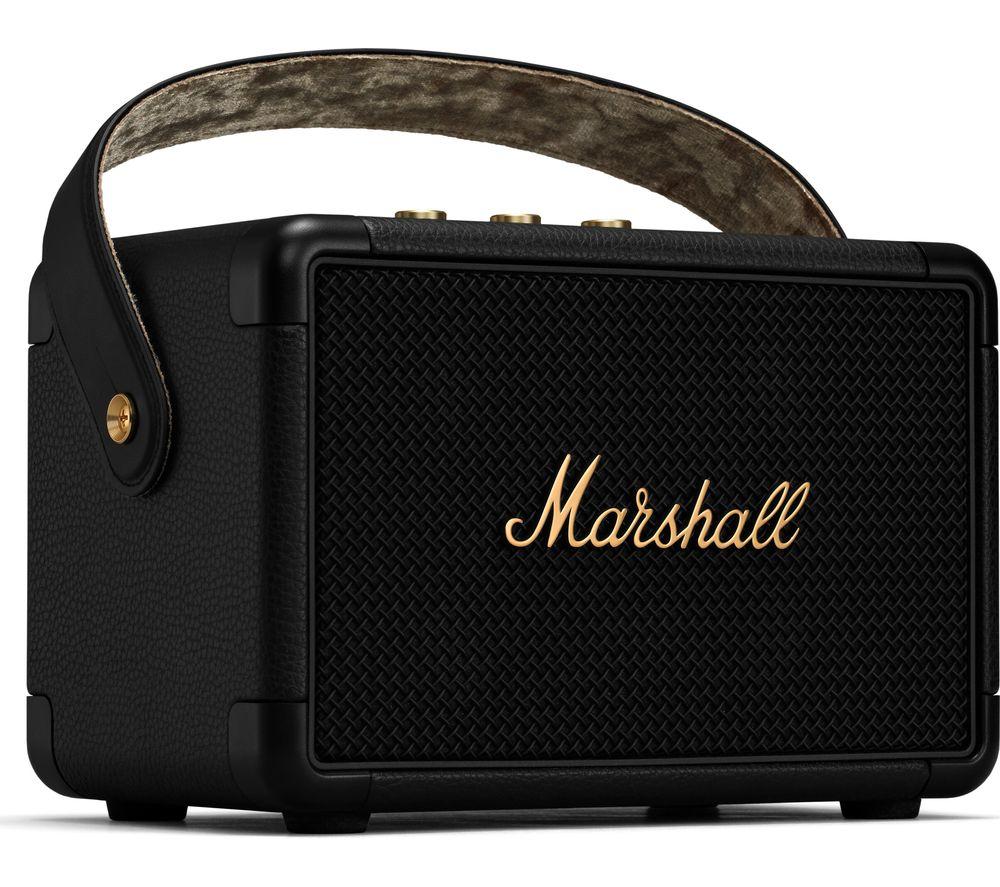Marshall Kilburn II Portable Speaker, Wireless & Water Resistant - Black & Brass (UK Plug)