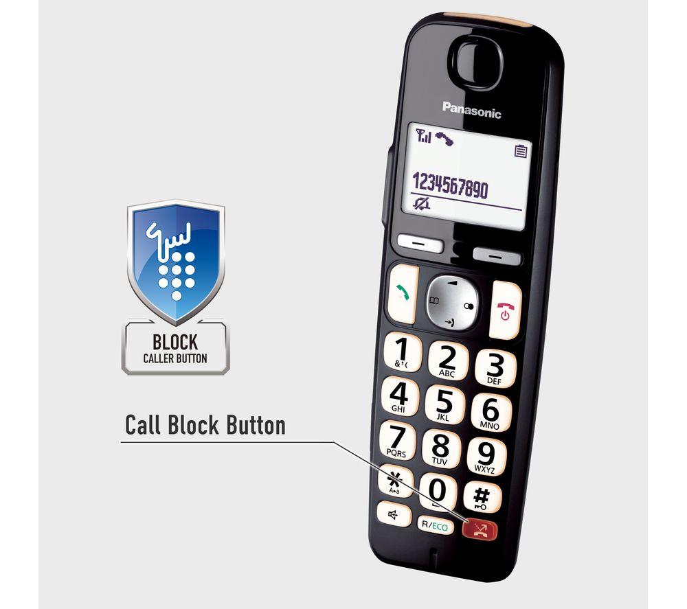 PANASONIC KX-TGE822EB Cordless Phone - Twin Handsets, Black image number 5 of 10