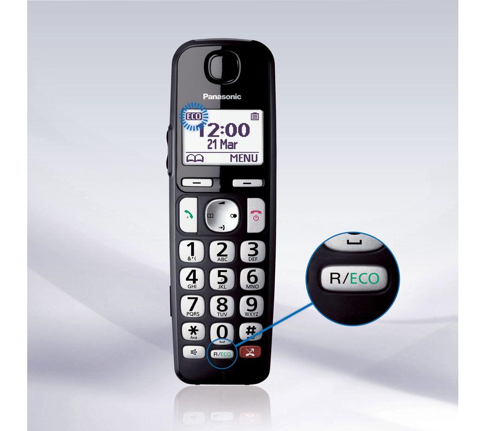 PANASONIC KX-TGE822EB Cordless Phone - Twin Handsets, Black image number 6 of 10