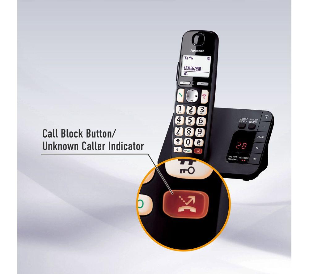 PANASONIC KX-TGE822EB Cordless Phone - Twin Handsets, Black image number 8 of 10