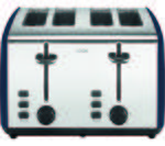 LOGIK L04TBU21 4-Slice Toaster - Blue & Silver