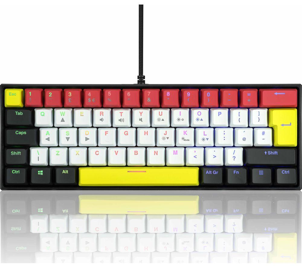 ADX Firefight MK06W22 Mechanical Gaming Keyboard - White, Red & Yellow, White,Black,Yellow,Red