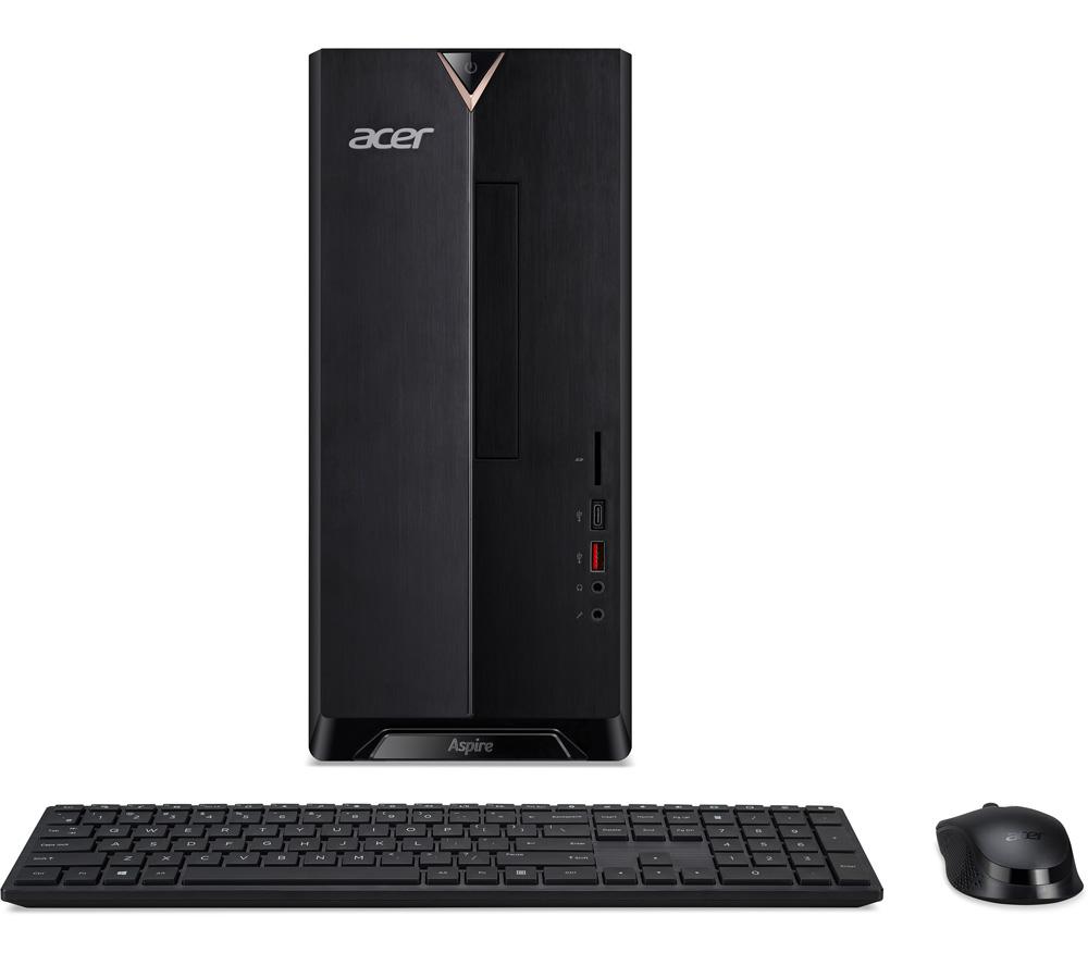 Image of ACER Aspire TC-1660 Desktop PC - Intel®Core i5, 1 TB HDD & 256 GB SSD, Black, Black