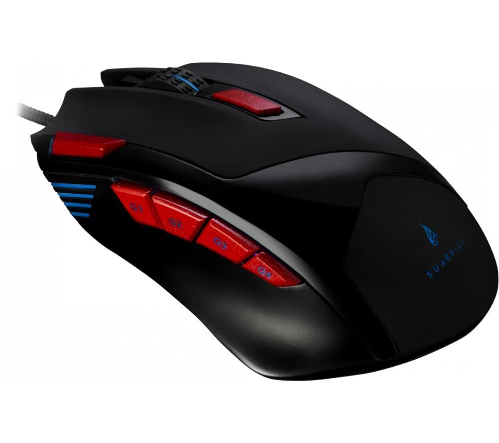 SUREFIRE Eagle Claw RGB Optical Gaming Mouse, Black,Red