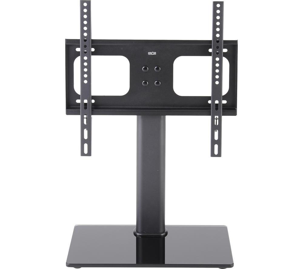 TTAP TT44S Swivel Tabletop TV Stand with Bracket - Black Glass, Black