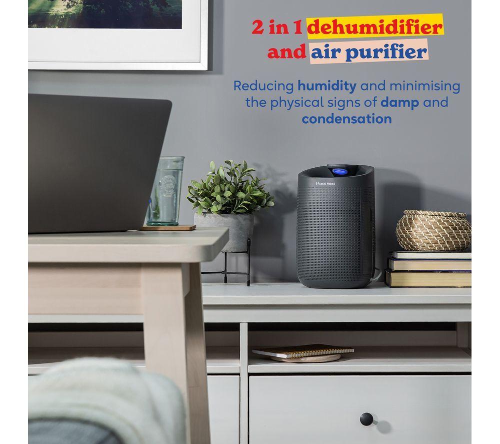 RUSSELL HOBBS Fresh Air Pro Portable Dehumidifier & Air Purifier - Grey image number 4 of 8
