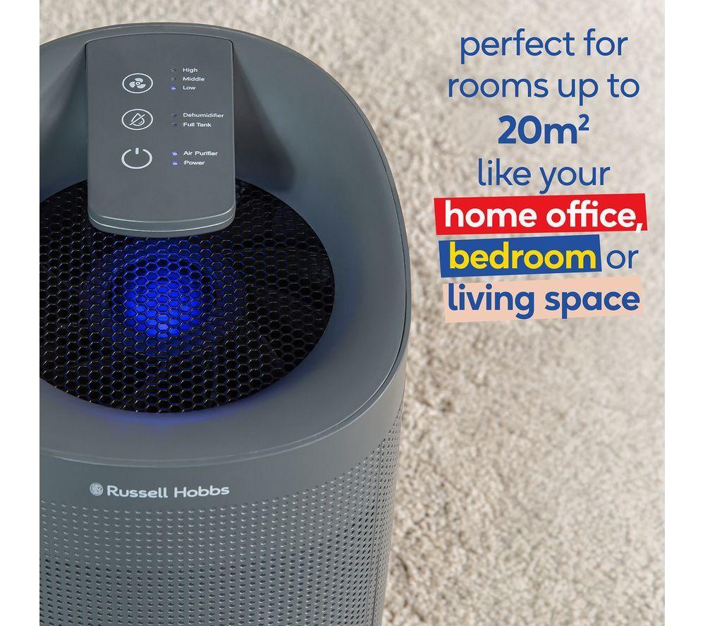 RUSSELL HOBBS Fresh Air Pro Portable Dehumidifier & Air Purifier - Grey image number 6 of 8