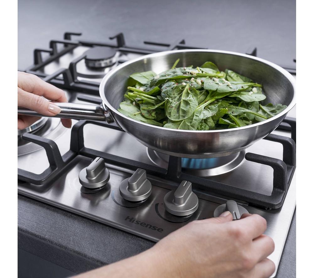 HISENSE GM663XB 60 cm Gas Hob - Stainless Steel image number 3 of 14