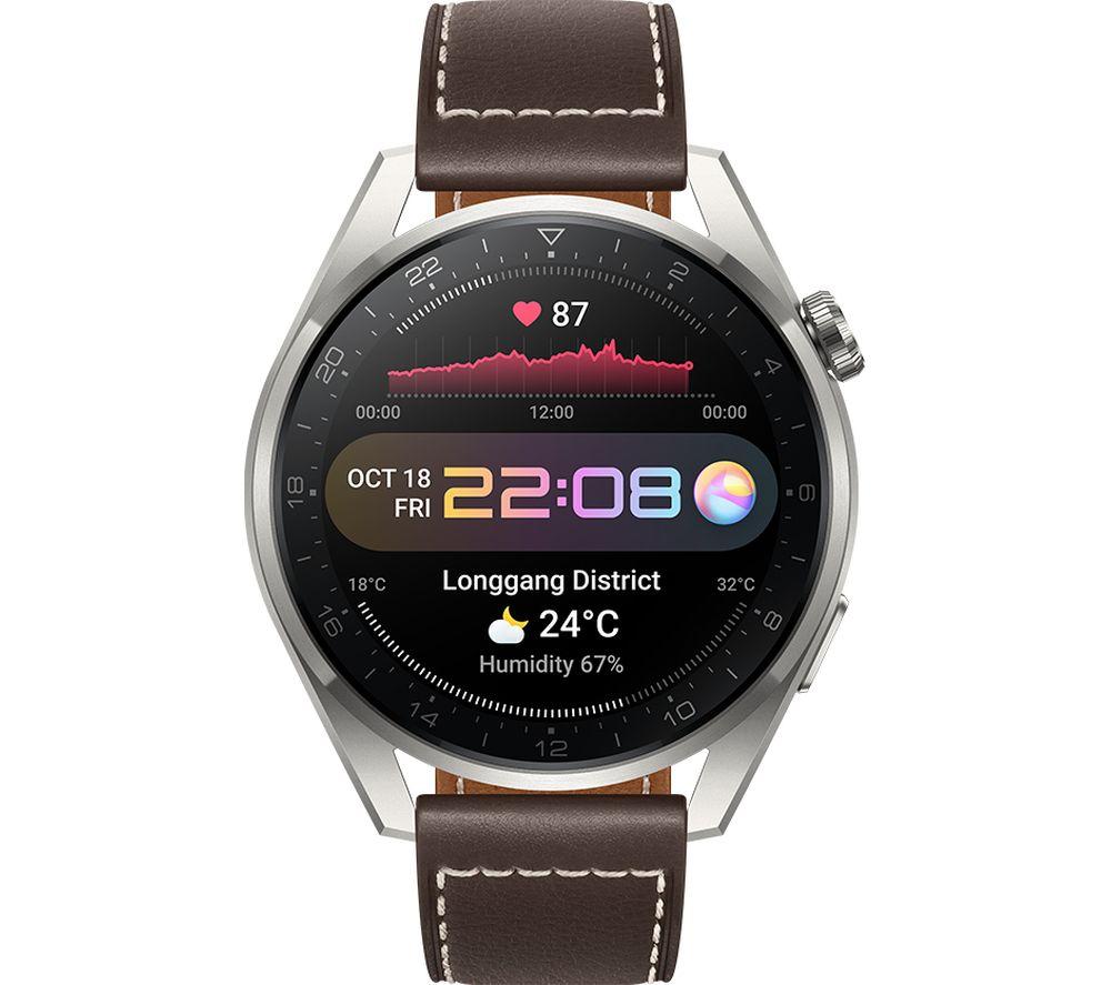 Buy HUAWEI Watch 3 Pro Classic - Silver \u0026 Brown, 48 mm | Currys