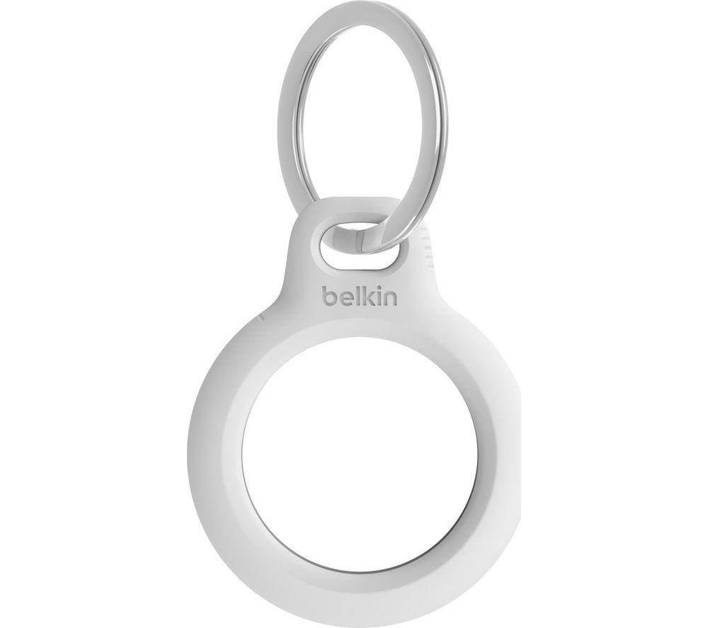 Belkin F8W973 AirTag Case with Key Ring (Secure Holder Protective Cover for Air Tag with Scratch Resistance Accessory) - White (Pack of 3)