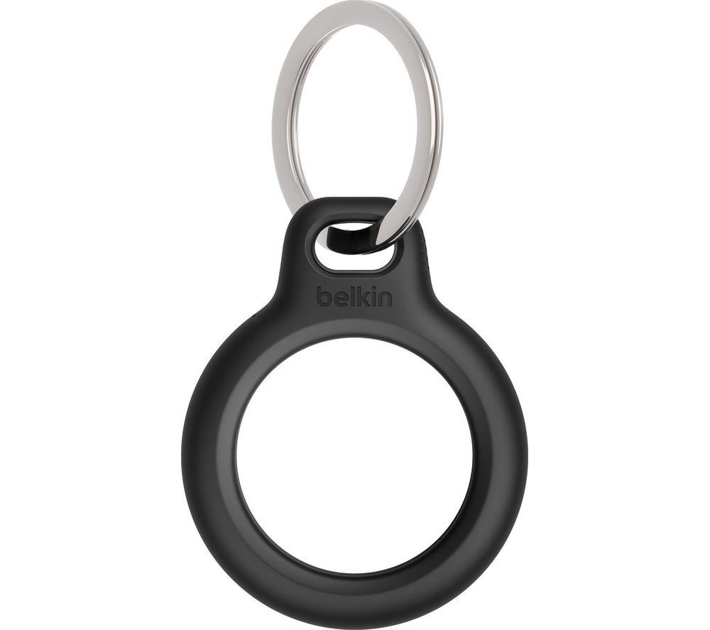 Belkin F8W973 AirTag Case with Key Ring (Secure Holder Protective Cover for Air Tag with Scratch Resistance Accessory) - Black