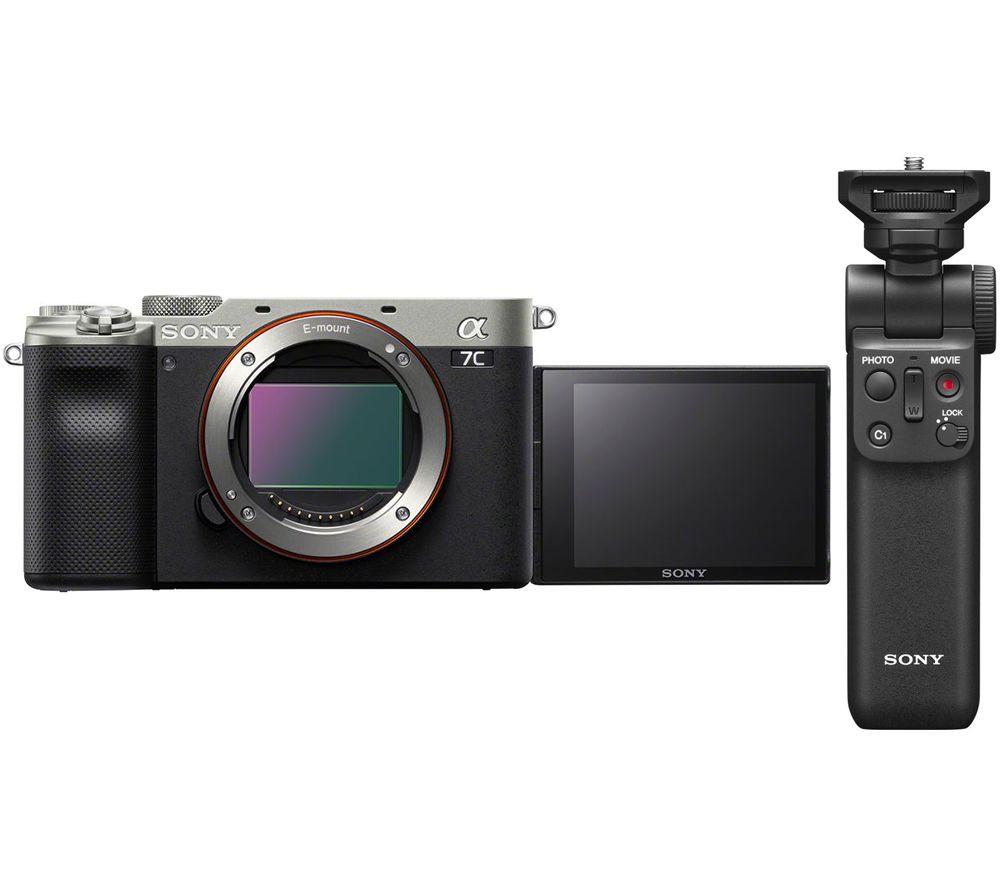 Click to view product details and reviews for Sony A7 C Mirrorless Camera Gp Vpt2bt Shooting Grip Bundle Silver Body Only Silver Grey.