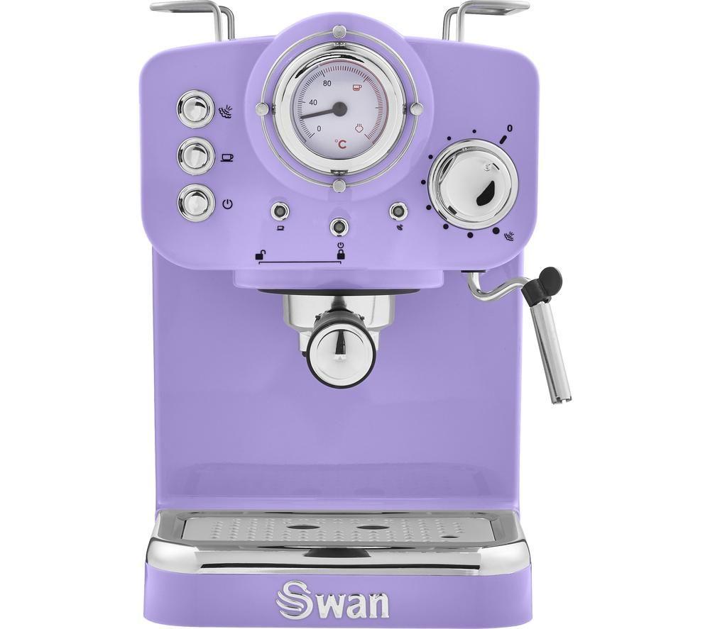 SWAN Retro Pump Espresso SK22110PURN Coffee Machine - Purple
