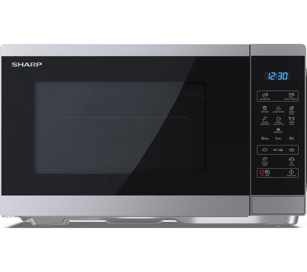 SHARP YC-MS252AU-S Solo Microwave - Silver, White