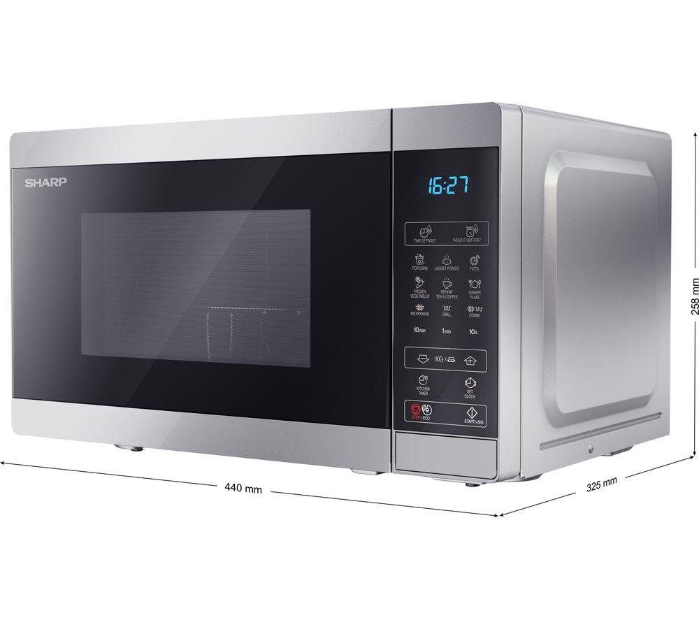 SHARP YC-MG02U-S Microwave with Grill - Silver image number 6 of 7
