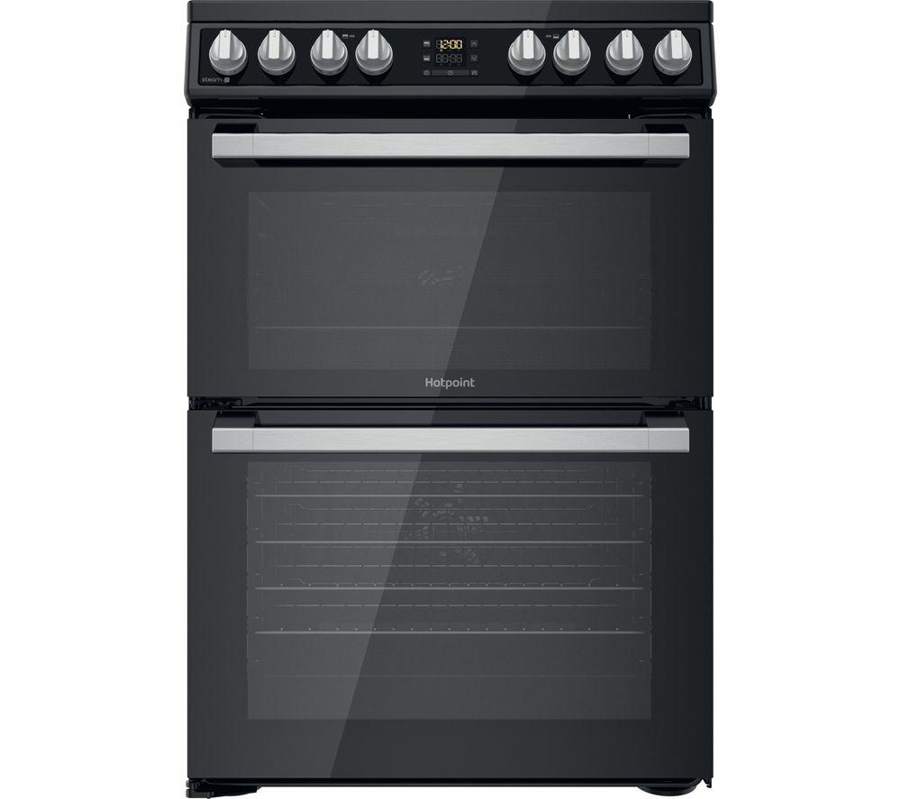 HOTPOINT HDT67V8D2CB/UK 60cm Electric Ceramic Cooker - Black, Black