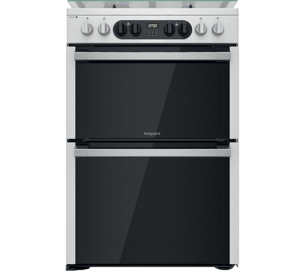 HOTPOINT Multiflow HDM67G8C2CX 60 cm Dual Fuel Cooker - Stainless Steel, Stainless Steel