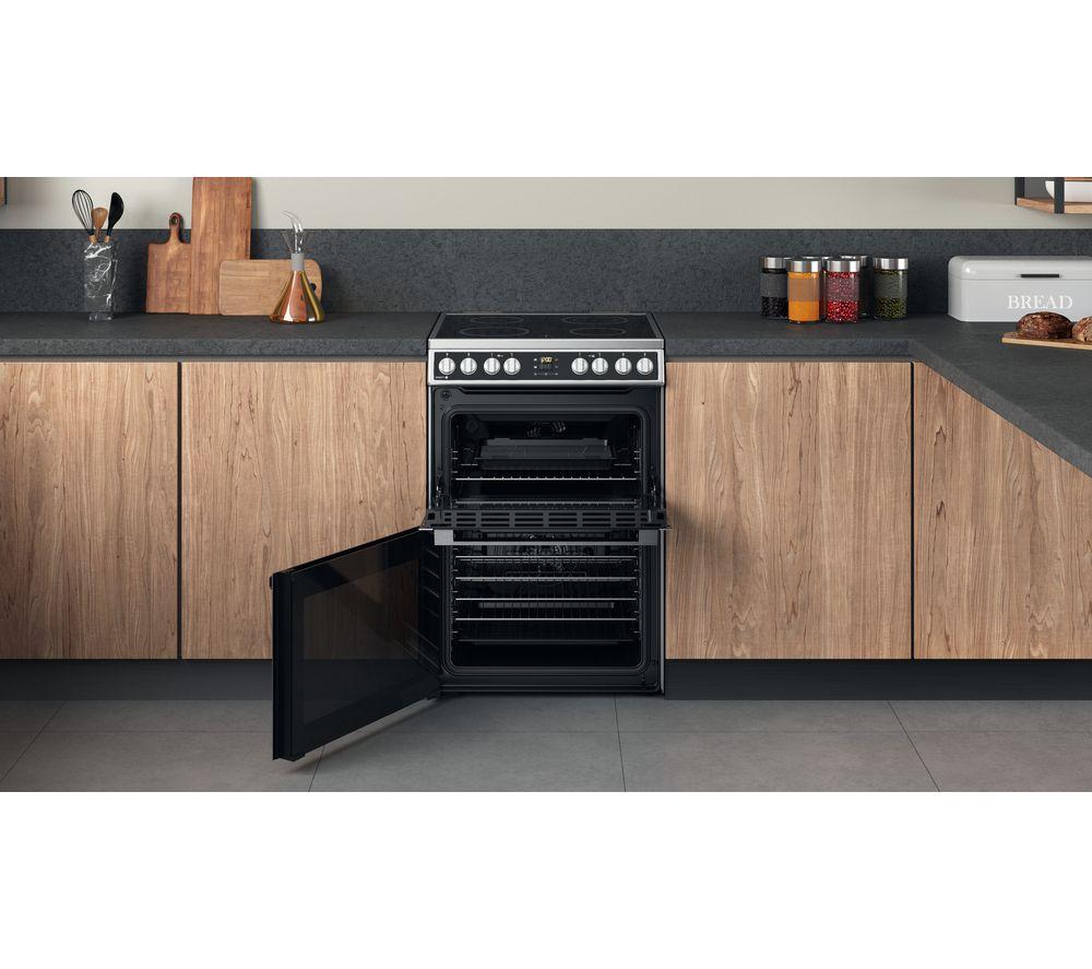 HOTPOINT Multiflow HDM67V8D2CX 60 cm Electric Ceramic Cooker - Stainless Steel image number 8 of 13