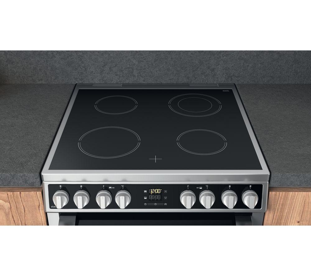 HOTPOINT Multiflow HDM67V8D2CX 60 cm Electric Ceramic Cooker - Stainless Steel image number 10 of 13