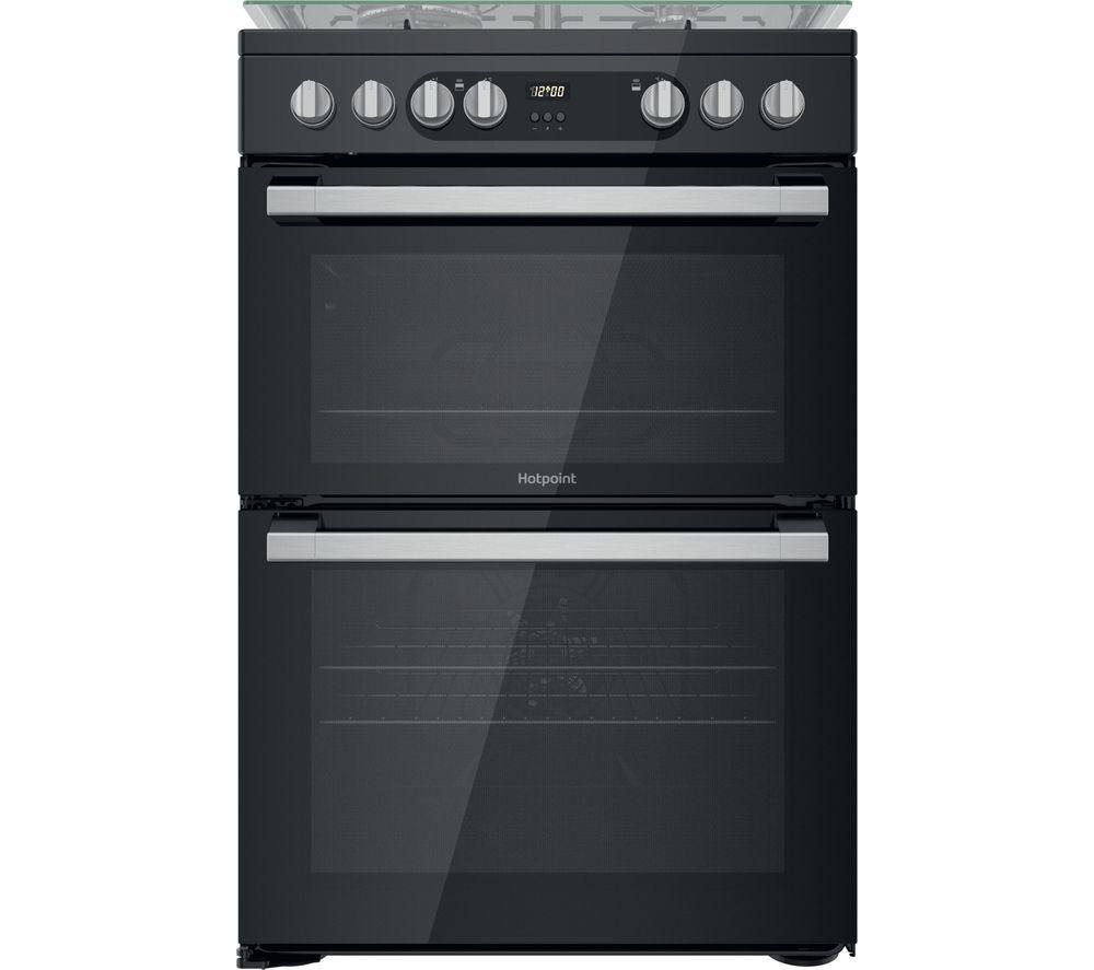 HOTPOINT Multiflow HDM67G9C2CSB 60 cm Dual Fuel Cooker - Black, Black