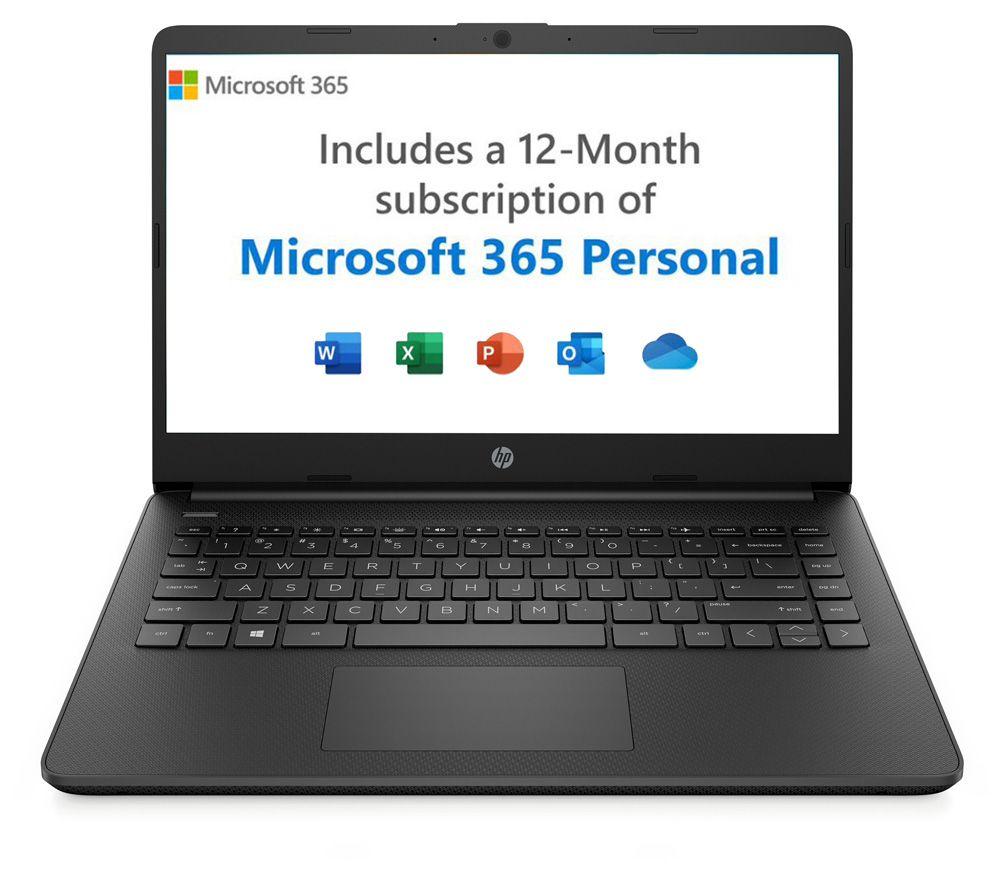Image of HP 14s-dq0504sa 14" Laptop - Intel®Celeron, 64 GB eMMC, Black, Black