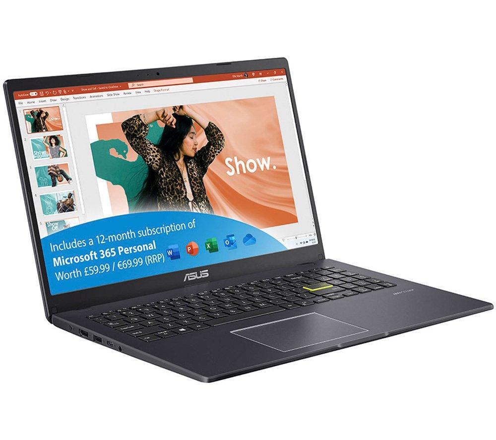 ASUS Laptop L510 Ultra Thin Laptop, 15.6” FHD Display, Intel Celeron N4020  Processor, 4GB RAM, 64GB Storage, Windows 10 Home in S Mode, 1 Year