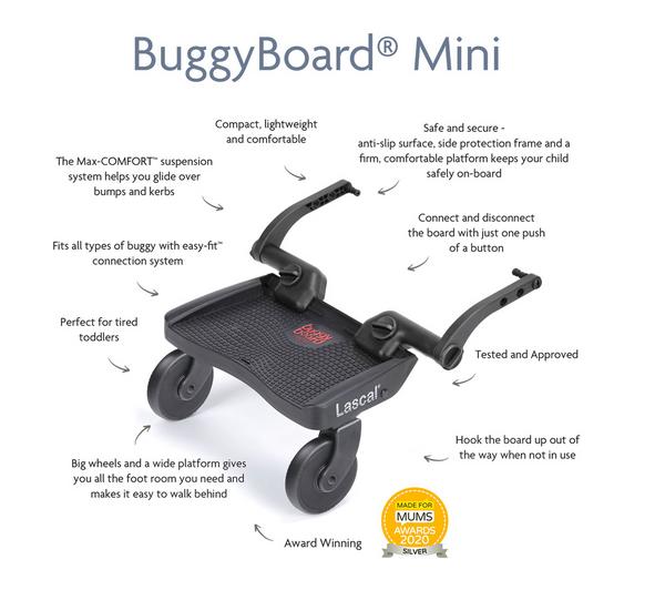 LASCAL BuggyBoard Mini Ride-on Platform - Black & Red image number 1