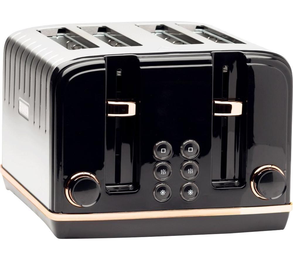 HADEN Salcombe 191168 4-Slice Toaster - Black & Copper