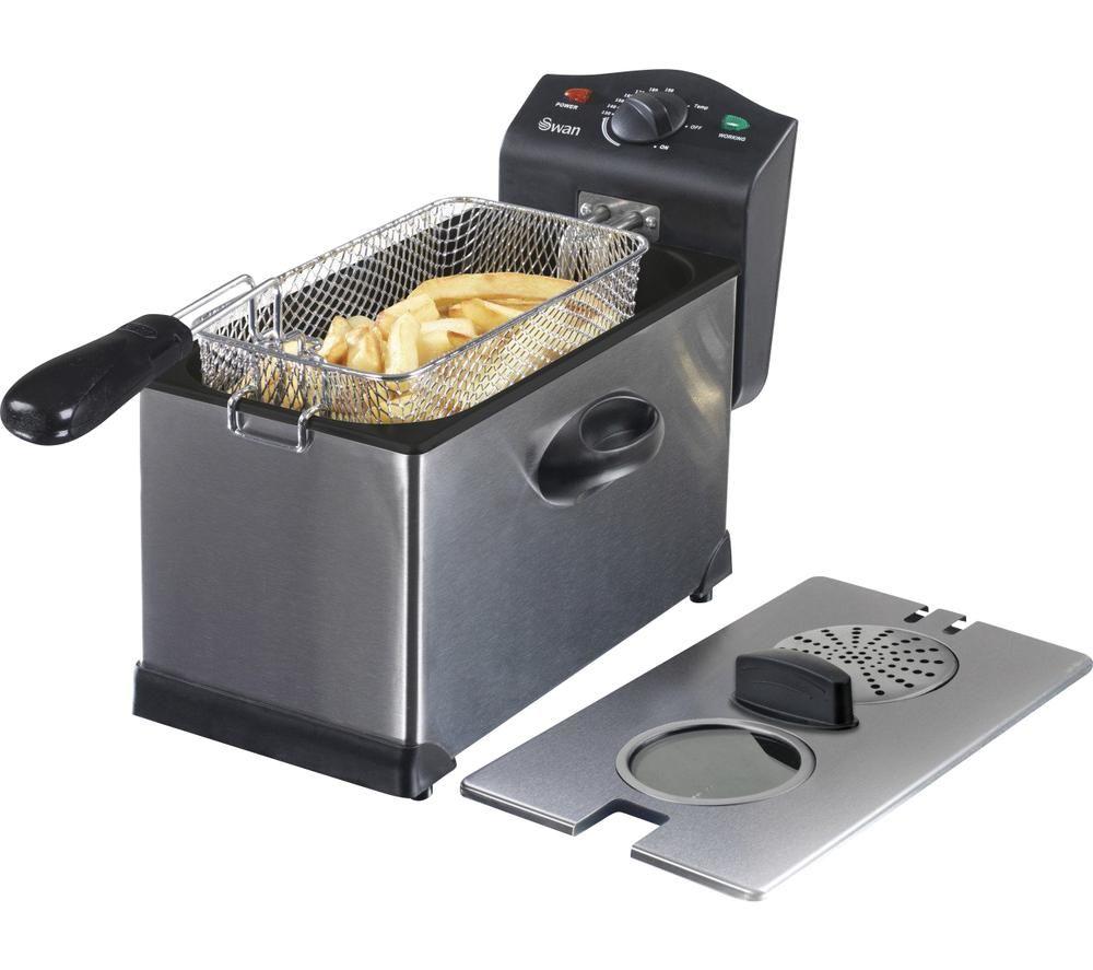 Electric Deep Fryer With Basket Small Fryer Stainless Steel Fish Fryer 1KW  2.5L! 