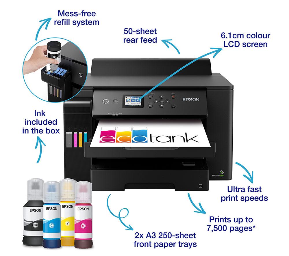 EPSON EcoTank ET-16150 Wireless A3+ Inkjet Printer image number 2 of 12